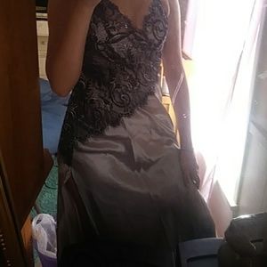 Lace silver and black dress